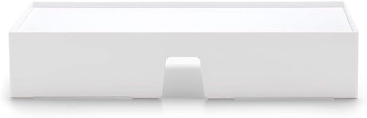 Poppin White Monitor Riser - Lacquer-Like Finish, Cable Cutout in Back, Take Monitor to New Heights, Doubles As All-Purpose Shelf, Stacks with Accessory and Letter Trays, 21,1" x 10,6" x 4,1"