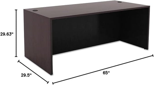 Alera Alera Valencia Series Straight Front Desk Shell, 65" X 29.5" X 29.63", Espresso