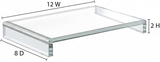 Azar Displays 515370-1PK Acrylic Laptop Stand, Computer Riser for Desk, Monitor Stand, Closet Organizer for Clothes & Shoes, Cabinet Display for Accessories and Décor (12-Inch)