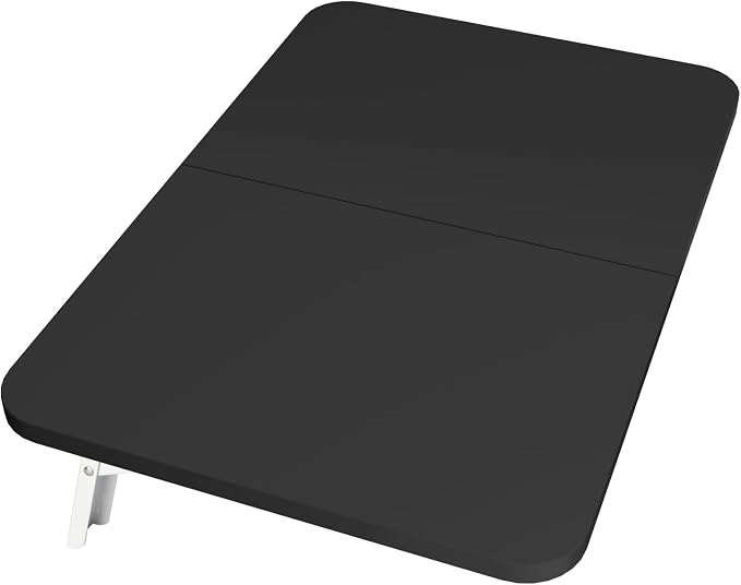 Neoaider Wall Mounted Folding Desk 23.6” x 15.7”, Drop Down Table with Metal Collapsible Brackets, Folding Wall Table for Small Spaces, Home, Office, Kitchen, Laundry Room-Black