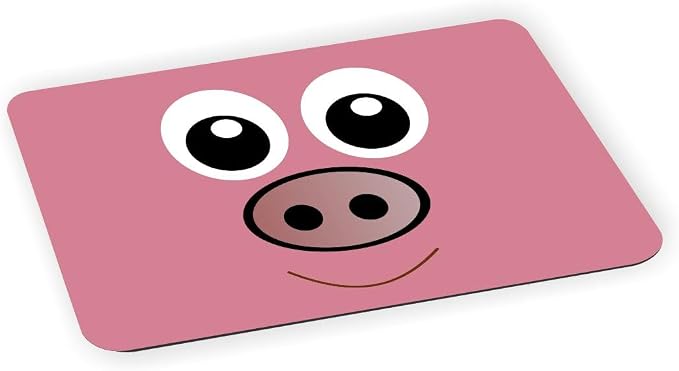Pink Pig Design - Ultra Thin Non-Slip Mouse Pad Mousepad for use with Laptops, Macbooks, Travel