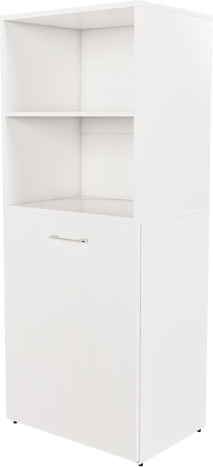 49.6" Foldable Desk with Storage Shelves, Fold Out Convertible Hidden Murphy Computer Desk, Multi-Function Folding Writing Table for Small Spaces, Apartment (White)