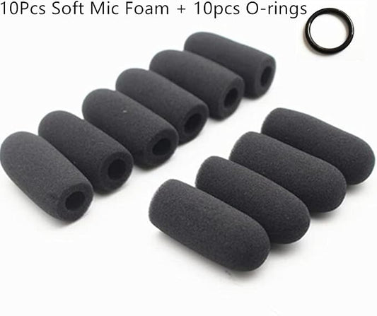 10 Pack Soft Mic Foam Covers Windscreens for David Clark M-4/M-7 Lightspeed Aviation Headsets Microphone