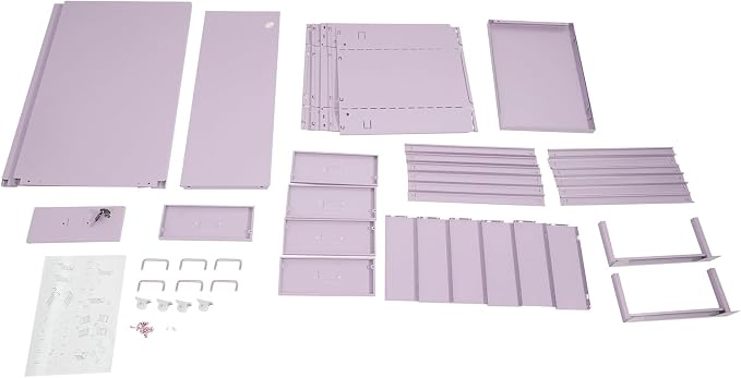 Vertical File Cabinet, 6 Drawers Rolling File Organizer Cabinets with Lock, Heavy Duty Metal Storage Cabinet, Movable Under Desk Filing Cabinet for Office, Study, Dresser (Purple)