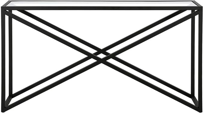 Calix 55'' Wide Rectangular Console Table in Blackened Bronze