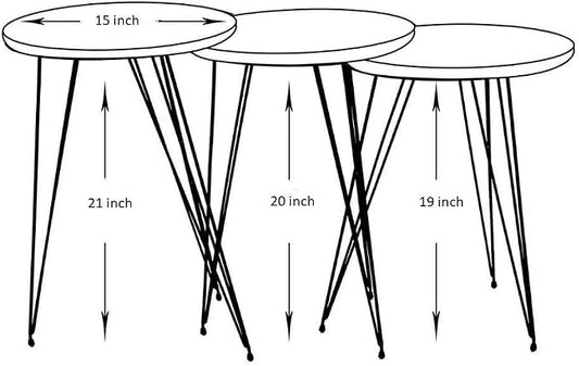Set of 3 High Gloss White Marble Gold Legs Nesting End Tables Round Wood Stacking Coffee Side Accent Table with Metal Legs for Living Room, Home Office, Nightstands for Bedroom