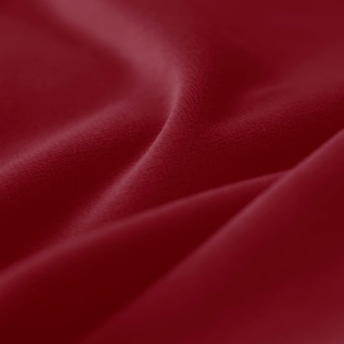 Deisy Dee Stretch XL/Oversized Extra Large Velvet Dining Room Chair Covers for Kitchen Dining,Removable Washable Chair Protectors Slipcovers (Burgandy, 4)