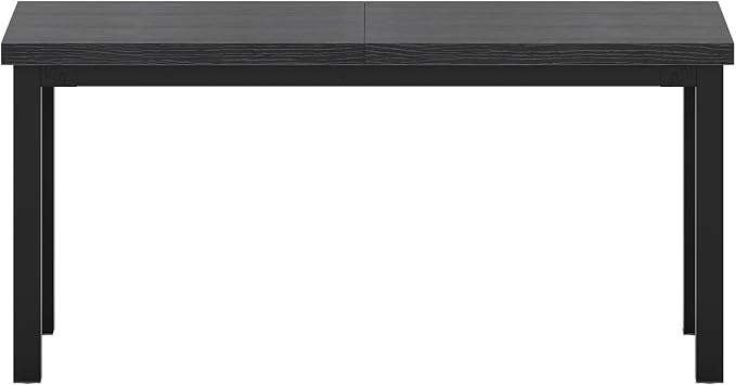 Modern Simple Table with Thick Tabletop, 47 Inch Small Computer Desk, Gaming Desk with Adjustable Feet, Study Writing Table for Home Office Work, Black