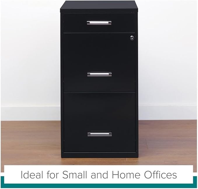 Scranton & Co Set of 2 18" D 3-Drawer Metal Filing Cabinet with Pencil Drawer