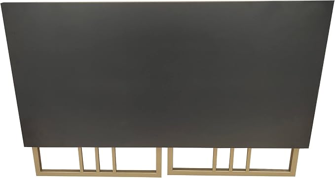 Leick Home Collapsible Slatted Mission Writing Computer Desk, Space Saving for Bedroom, Home Office, Small Spaces, Fully Assembled, Black/Gold, 70001-BLKGD