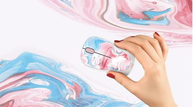 Logitech Compact Wireless Mouse, Cotton Candy (Renewed)
