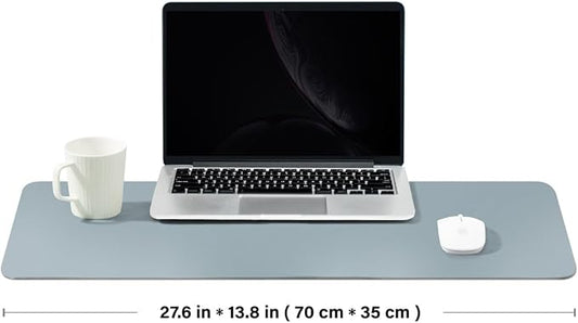 Cork Desk Mat - Dual-Sided Desk Pad for Office and Home - Desk Organization and Accessories - Ideal for Large Mouse Pad and Desk Mats on Top of Desks(Light Blue,27.6"x 13.8")