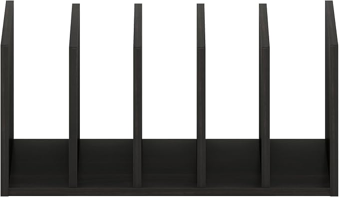 Furinno HERMITE Desk File Folder Organizers, 5-Space Vertical Desktop Office Organization Racks, Desk Top Display Book Shelf, for Paper, Office Supplies, Magazine, Espresso