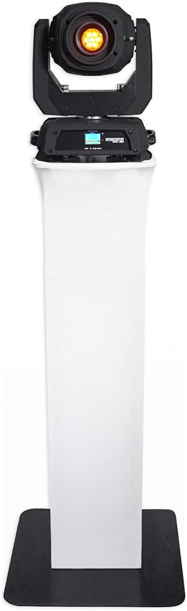 Rockville RTP32B Totem Moving Head Light Stand, Black and White Scrims | 2 Carry Bags, Adjustable Height 39-69 Inches, 132 lb Capacity, Steel, 35mm Pole Mount, Tool-Free Assembly