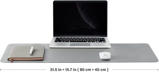 Leather Desk Mat - Non-Slip PU Desk Pad for Office and Home - Desk Organization and Accessories - Ideal for Large Mouse Pad and Desk Mats on Top of Desks (Dark Gray,31.5"x 15.7")
