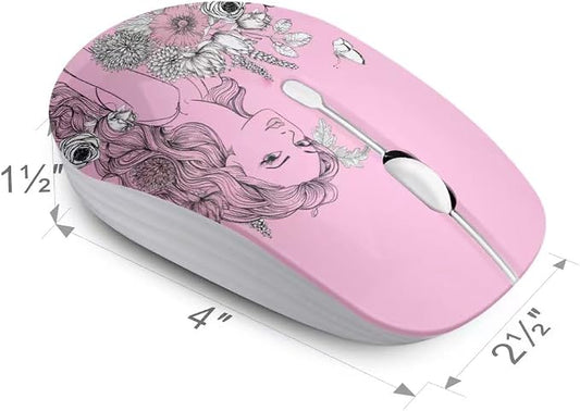 JUHOO Wireless Mouse with Nano Receiver for PC, Laptop, Notebook, Computer, MacBook, Less Noise, Portable Mobile Optical Mice