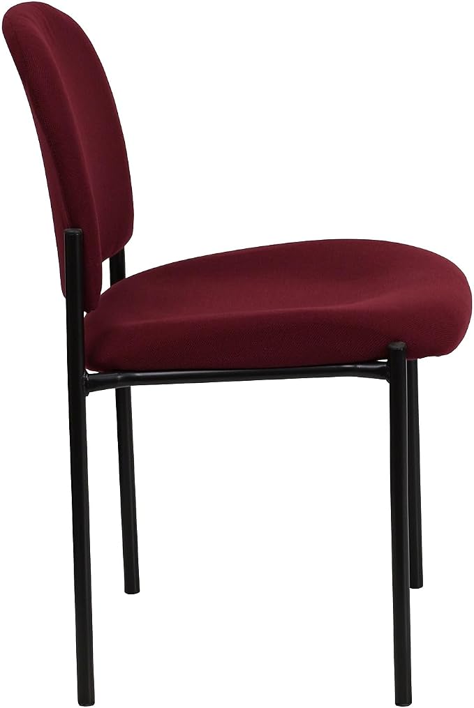 Flash Furniture Tania Comfort Burgundy Fabric Stackable Steel Side Reception Chair