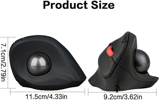 JOMAA Wired Trackball Mouse – 6-Button Ergonomic Design with CPI Switch (400/800/1200/1600), Red LED Indicator, 250Hz Polling Rate, Plug & Play, for PC, Laptop, Desktop (Black)
