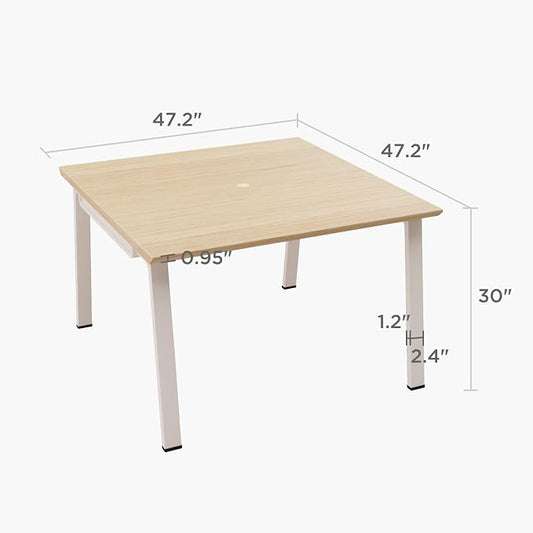 Modular Computer Office Desk, Modern Style Small Study Writing Workstation Table for Home & Business, 2 Person (47" x 47")