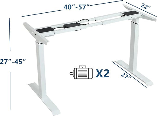 63 Inch Dual Motor Electric Standing Desk, Height Adjustable Sit Stand Desk with Memory Control and Spacious Desktop for Home Office