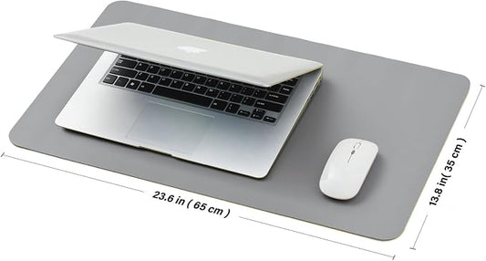 Leather Desk Mat - Small Non-Slip PU Desk Pad for Office and Home - Desk Organization and Accessories - Ideal for Large Mouse Pad and Small Desk Mats on Top of Desks (Dark Gray,23.6"x 13.8")