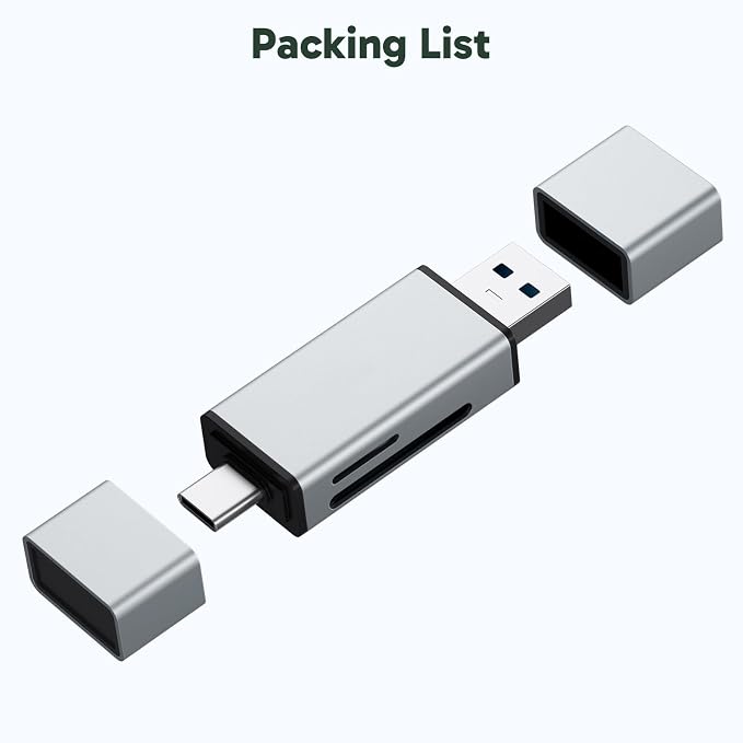 AKASO SD Card Reader - USB 3.0 Type C to Micro SD Card Adapter, Memory Card Reader for SD/Micro SD/SDHC/SDXC Card, Compatible with Smartphones, Laptops, Tablets, Personal Computer and Cameras