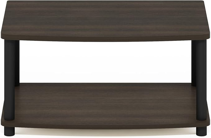 Furinno Turn-N-Tube Printer Stand with Storage, 2-Tier Printer Table, Under Desk Printer Stand, Toolless Assembly, for CPU, Office Supplies, Home Office, Dark Brown