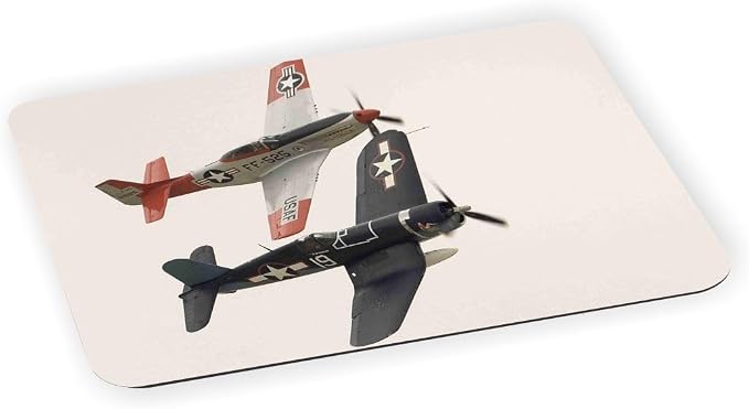 Fighter Planes Vintage WWII - Ultra Thin Non-Slip Mouse Pad Mousepad for use with Laptops, Macbooks, Travel
