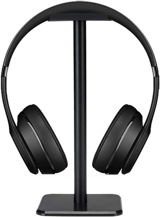 Headphone Stand Gaming Headset Holder Universal Aluminum Metal Headphone Holder Hanger with Aluminum Supporting Bar Flexible Headrest ABS Solid Base for All Headphone,Black, HSB3602
