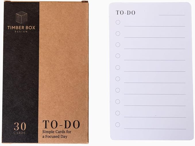 Minimalist To-Do List Cards – Double-Sided Task Cards, 250 GSM Cardstock (2 Pack, 60 Cards Total)