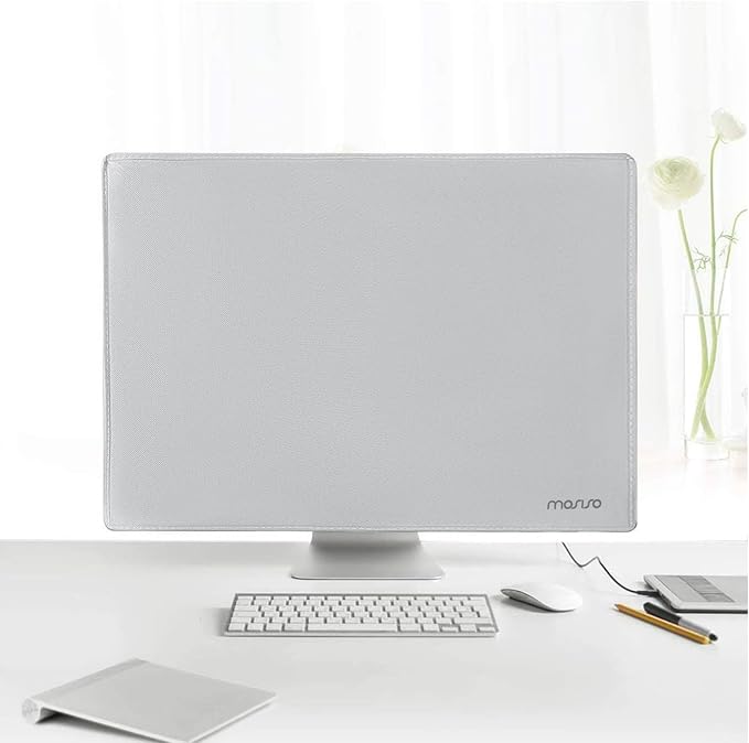 MOSISO Monitor Dust Cover 22, 23, 24, 25 inch Anti-Static Dustproof LCD/LED/HD Panel Case Computer Screen Protective Sleeve Compatible with iMac 24 inch, 22-25 inch PC, Desktop and TV, Gray