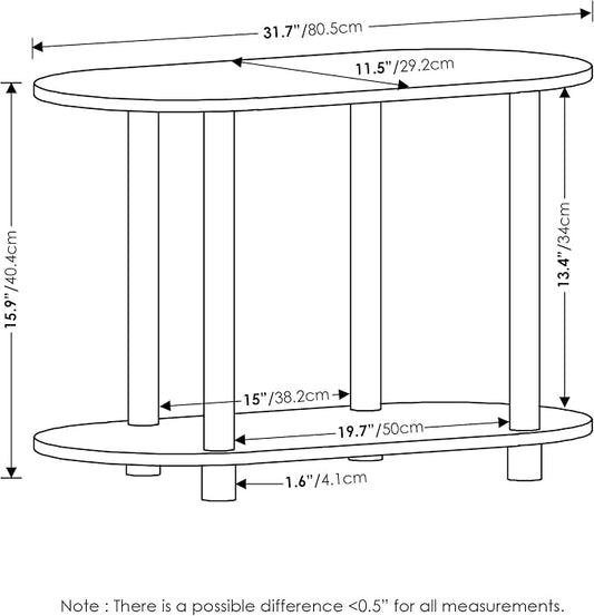Furinno Turn-N-Tube Display Shelf, 4-Tier Oval Book Shelf, Storage Shelves with Soft Edges and Open Shelves, Toolless Assembly, for Organization and Storage, Living Room, Home Office, White