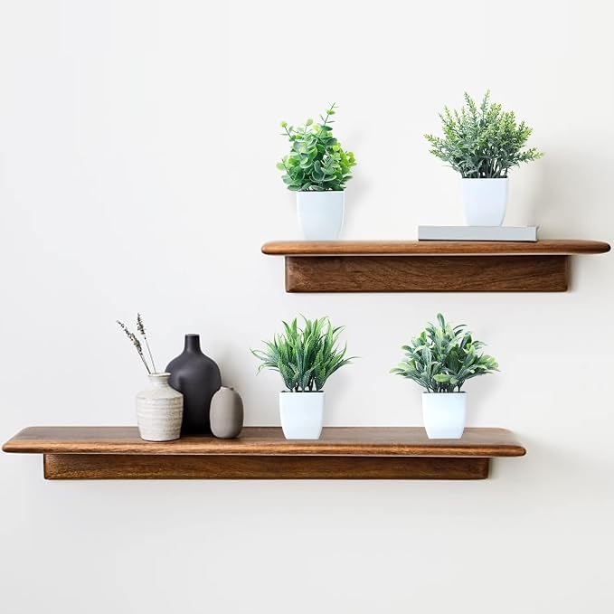 GREENTIME 4 Pack Fake Plants in White Pot Small Artificial Eucalyptus Potted Plant Wheat Grass Mini Faux Greenery for Home Decor Indoor Office Table Room Farmhouse Bathroom Decorations