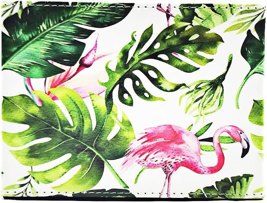 Pen Holder, Rectangle Vintage Pencil Holder with 2 Compartments, PU Leather Art Remote Control Holder Organizer Storage for Desk Accessory (Flamingo)