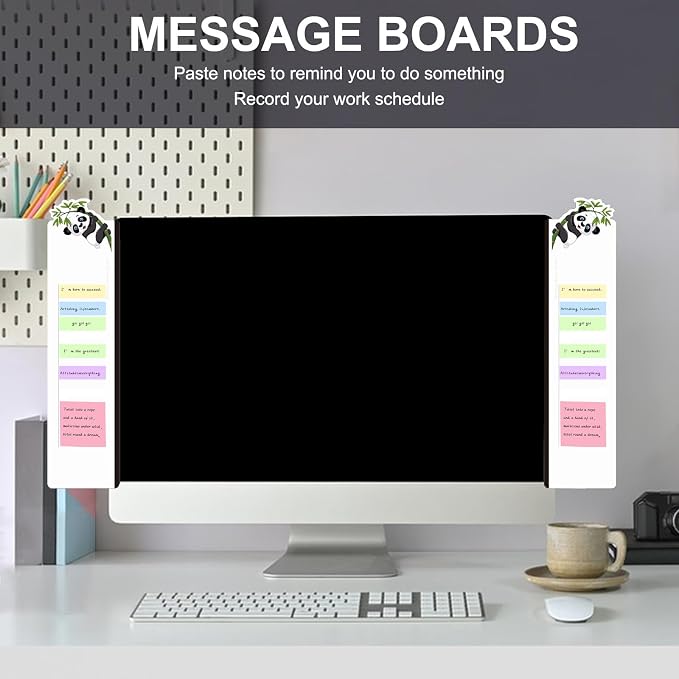 Office Desk Accessories 2pcs Multifunction Computer Monitor Memo Board - Transparent Computer Side Panel Memo Creative Monitor Side Panel Suitable for Office Home Desktop (Monitor Memo Board 15)