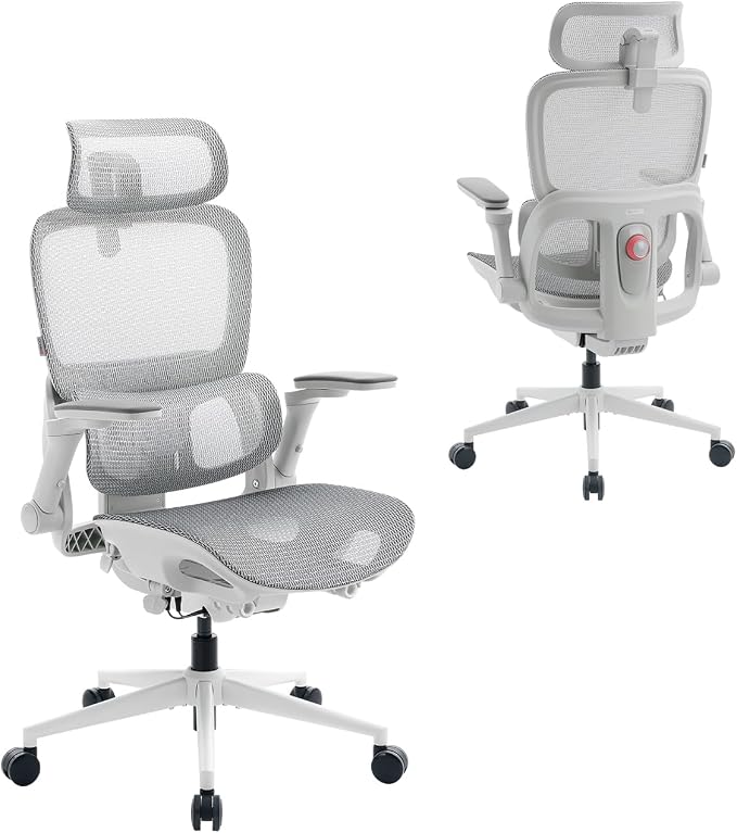 SIHOO B300 PRO Comfy Ergonomic Office Chair Without FOOTREST, Mesh Computer Chair with 360° FILP-up 6D Armrests, 135° Reclining, Breathable Desk Chair for Home Office, Holds 300 LBS-Black
