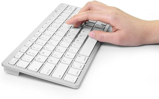 iKKEGOL USB Slim Mini Wired 78 Key Small Super Thin Compact Keyboard for Desktop Laptop PC Win 7 Mac (White)
