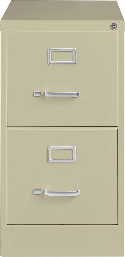 26.5 Inch Deep 2 Drawer, Letter Width, Metal Vertical File Cabinet for Home and Office, Putty