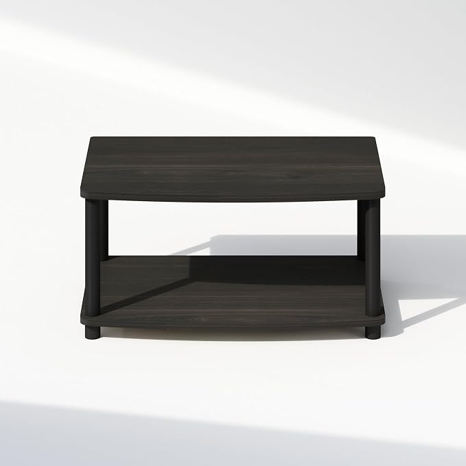 Furinno Turn-N-Tube Printer Stand with Storage, 2-Tier Printer Table, Under Desk Printer Stand, Toolless Assembly, for CPU, Office Supplies, Home Office, Espresso