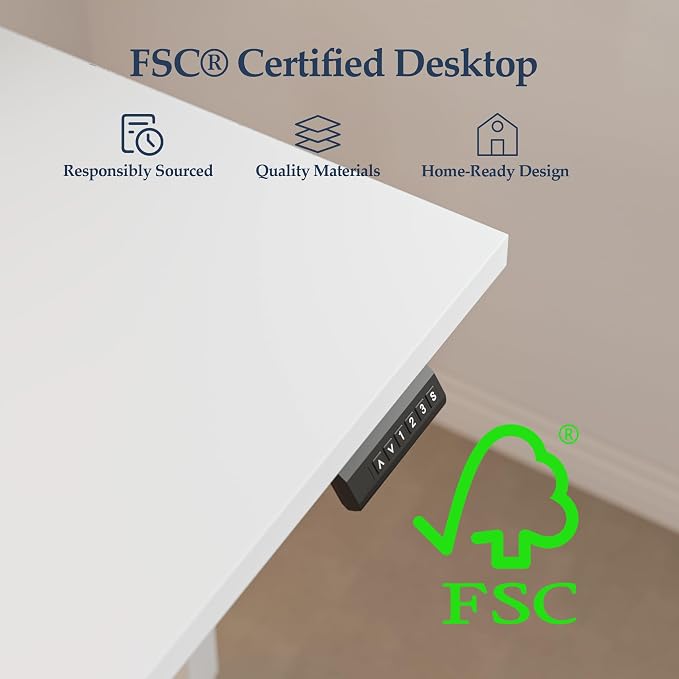 Klicelor L Shaped Standing Desk 63 x 55 Inch, Electric Height Adjustable Corner Desk for Home Office Workstation, Ergonomic Sit Stand Computer Table with Memory Controller, White