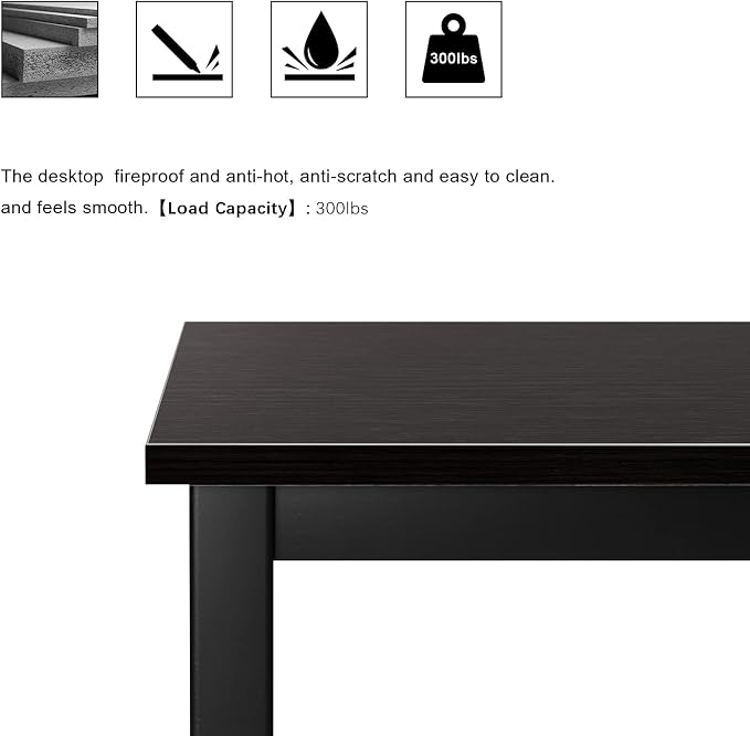 SogesHome 47inches Computer Desk PC Desk Office Desk Workstation for Home Office Use Writing Table, Black