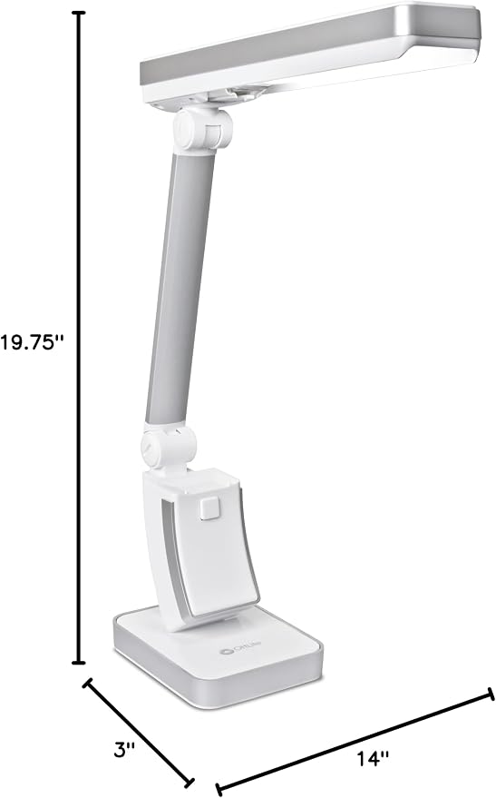 OttLite 13W Slimline Desk Lamp - Home, Office, Bedroom, or Reading (White)