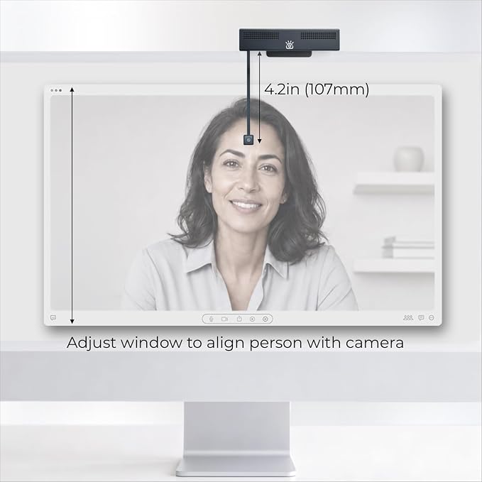 iContact Camera Pro 4K HD Webcam Charging | Eye Contact, Noise Cancelling Mic, Plug and Play USB, Zoom Certified, Works with Teams, Meet, Streaming
