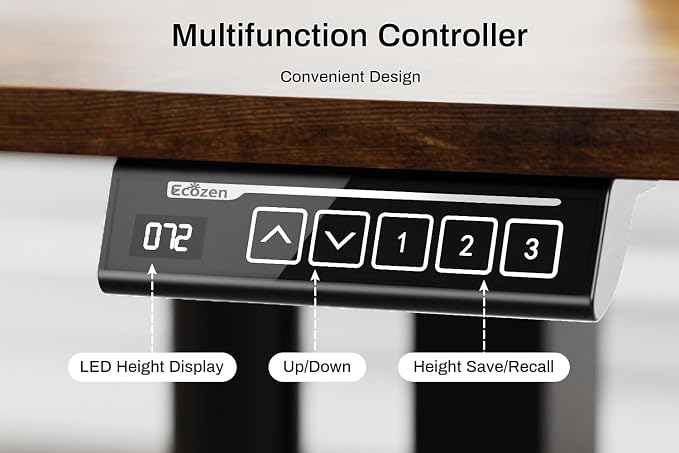 Standing Desk Electric Height Adjustable Desk 48 x 23.6 Inches Sit Stand up Desk, Computer Home Office Desk Memory Preset with Two-Piece Desktop (Vintage Brown, 48 * 24 Inch)