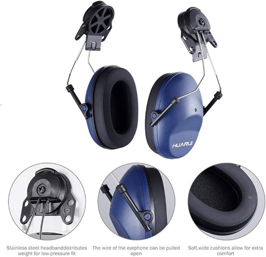 Noise Cancelling Helmet Attachable Ear Muffs Blocking Sound Reduction Ear Protection for Construction Site,Adaptors
