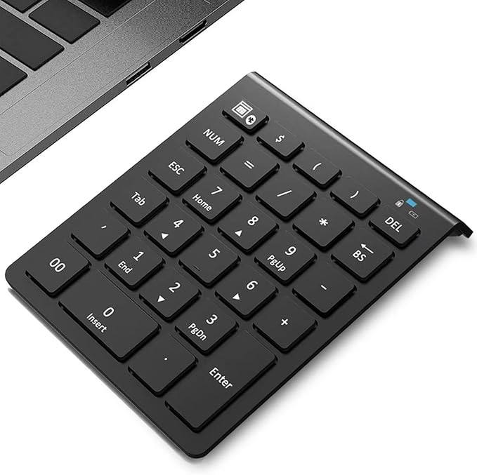 Lekvey Bluetooth Number Pad for Laptop, Wireless Numeric keypad, 28 Keys Numpad Number Keypad Bluetooth 10 Keys Number Pad for Laptop, MacBook Air/Pro, iMac, Surface Pro, etc