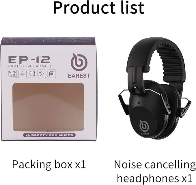 Protection Ear Muffs, Noise Reduction Safety Ear Muffs Shooting Earmuff NRR 20 dB Ear Defenders for Adults and Kids