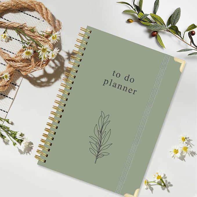 To Do List Notebook - Aesthetic Daily Planner to Easily Organize Your Tasks And Boost Productivity - Undated Planner for School or Office Supplies, 5.8" x 8.5", Green
