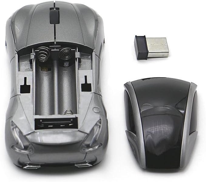 Ai5G Race Car Mouse Wireless Sports Car Shaped Mice 2.4Ghz with Led Headlight for PC Laptop
