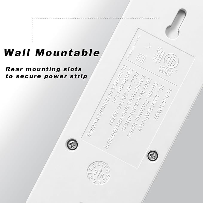 LINKVOLT Smart Power Strip WiFi Surge Protector Alexa Google Home Voice Control Outlet Extender for Home Office 3AC 15A 1875W 2.4GHz Voice Control